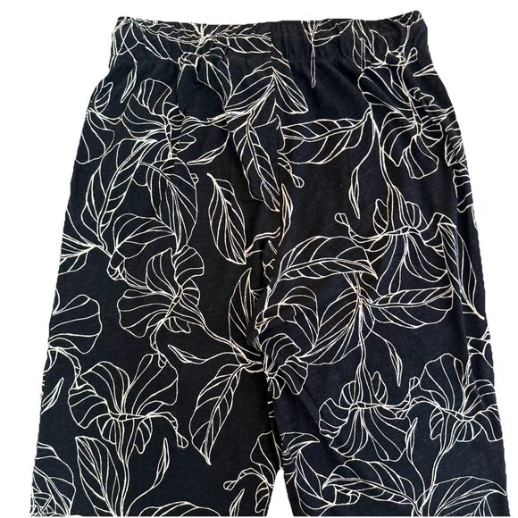 Calypso St. Barth Navy White Linen Cotton Wide Leg Pants L Pull On Beach Resort - Picture 5 of 8